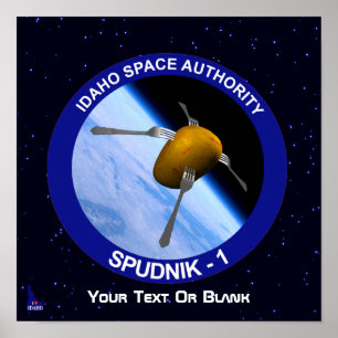 Póster Parche de misión de satélite Idaho Spudnik