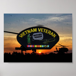 Póster Parche de Vets Veteranos de la Guerra de Vietnam L