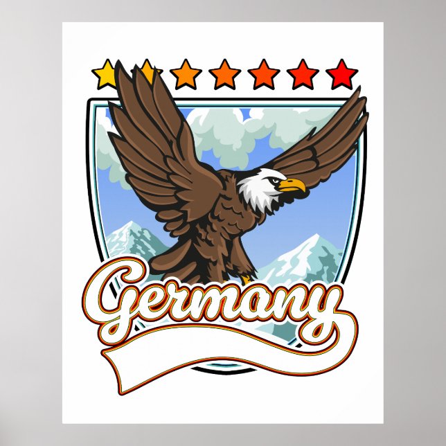 Póster Parche de viaje a Alemania (Frente)
