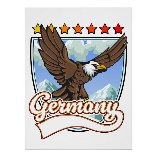 Póster parche de viaje a Alemania (Anverso)