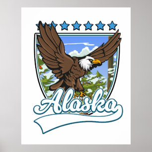 Póster Parche de viaje de Alaska