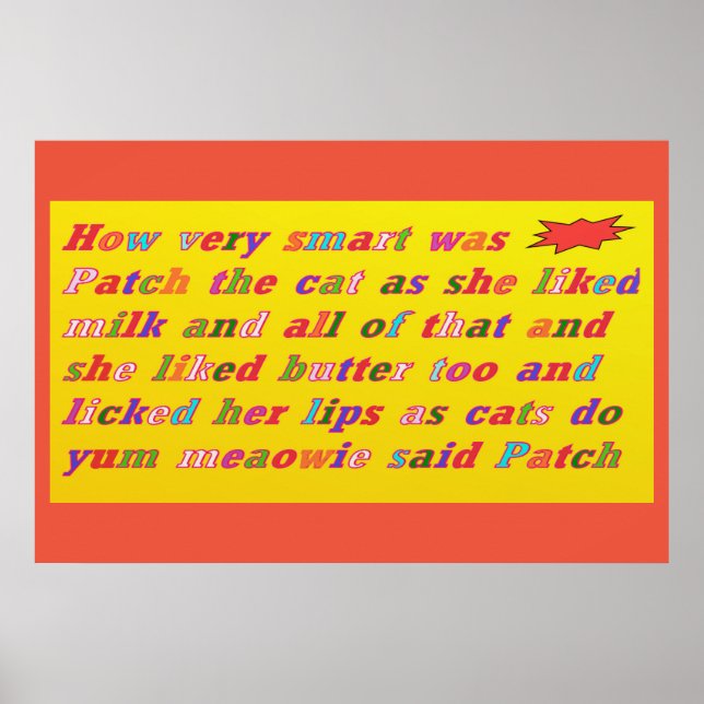 Póster Parche El gato fue un diseño lindo y muy inteligen (Frente)