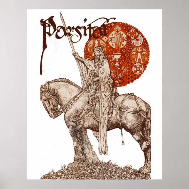 Póster PARCIFAL EN BUSCA DE SÓLIDO GRILLO Blanco Negro (Frente)