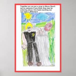Póster Pare el poster del abuso
