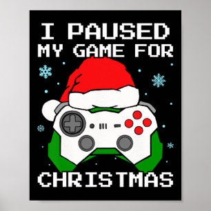 Póster Paré Mi Juego Para Los Juegos Retro De Los Navidad