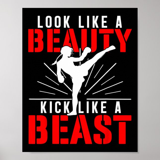 Póster Parece belleza patea como bestia kickboxer atlétic (Frente)