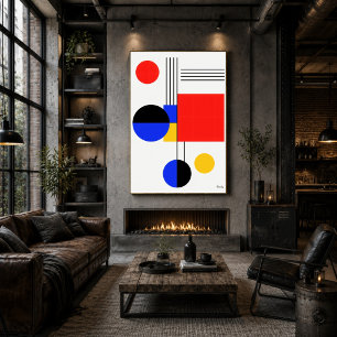 Póster Pared abstracta geométrica minimalista Bauhaus mod