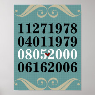 Póster Pared artística de fecha - Familias con 1 niño