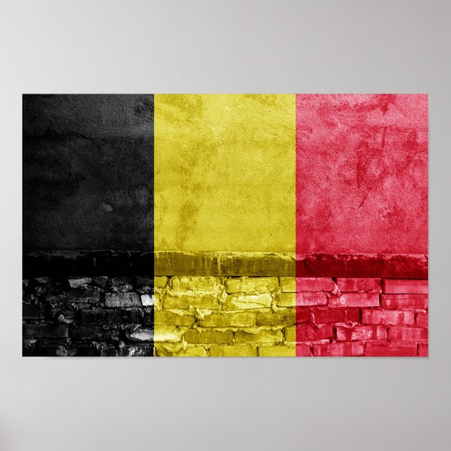 Póster Pared de bandera de Bélgica (Frente)