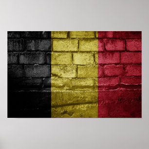 Póster Pared de bandera de Bélgica