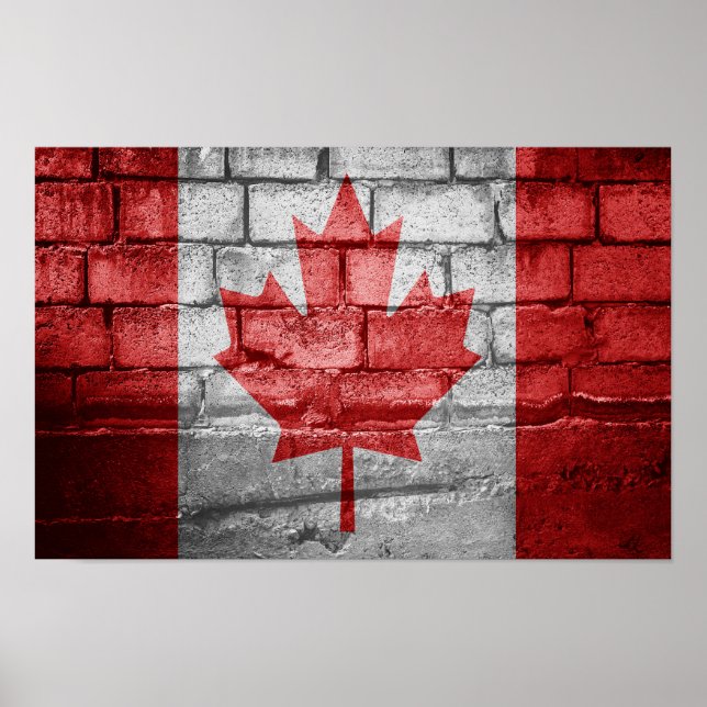 Póster Pared de bandera de Canadá (Frente)