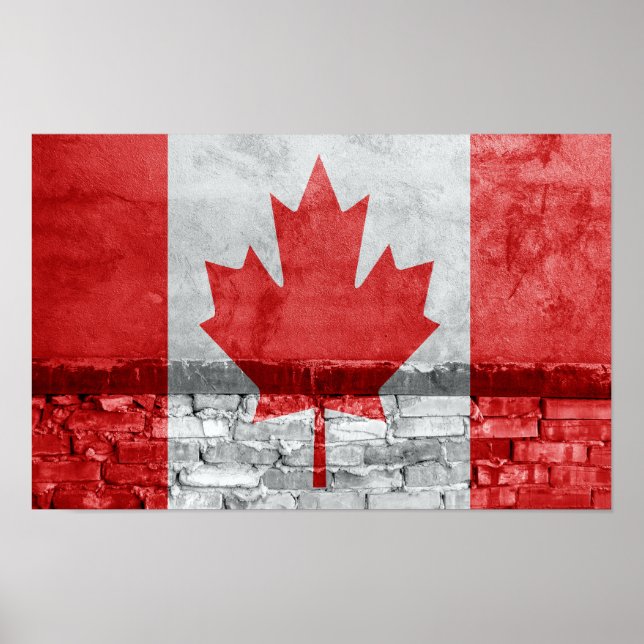 Póster Pared de bandera de Canadá (Frente)