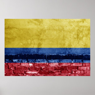 Póster Pared de bandera de Colombia