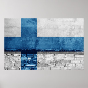 Póster Pared de bandera de Finlandia