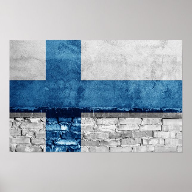 Póster Pared de bandera de Finlandia (Frente)