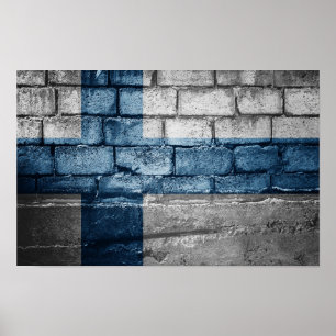 Póster Pared de bandera de Finlandia
