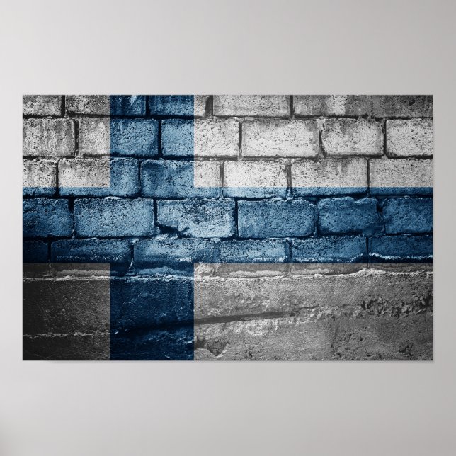 Póster Pared de bandera de Finlandia (Frente)