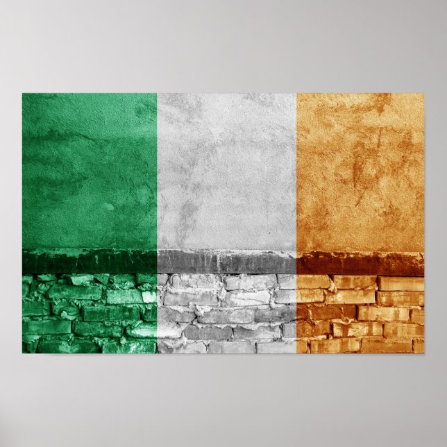 Póster Pared de bandera de Irlanda (Frente)