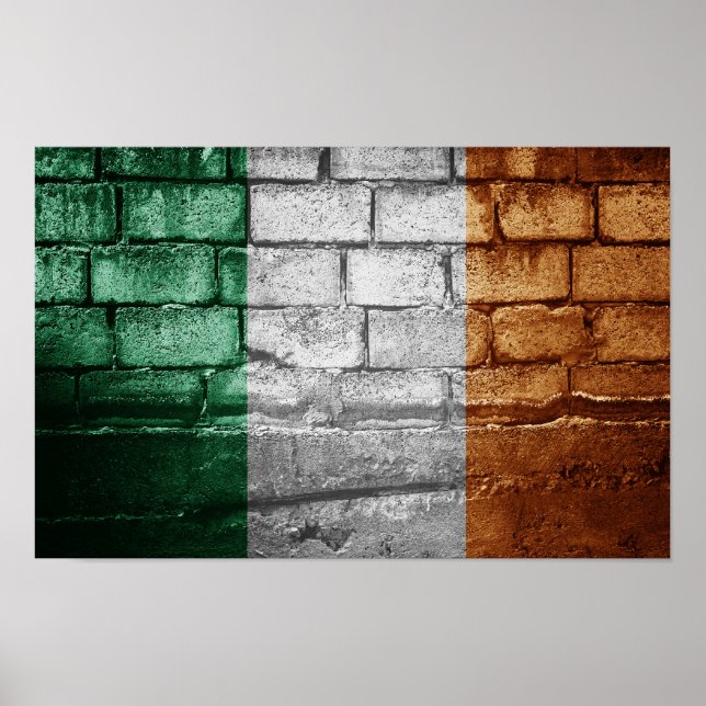Póster Pared de bandera de Irlanda (Frente)