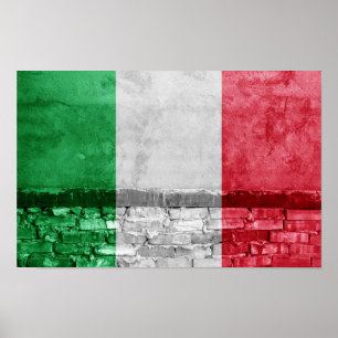 Póster Pared de bandera de Italia