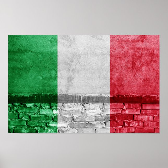 Póster Pared de bandera de Italia (Frente)