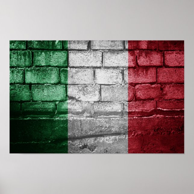 Póster Pared de bandera de Italia (Frente)