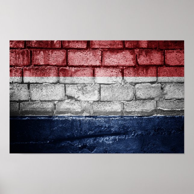 Póster Pared de bandera de los Países Bajos (Frente)