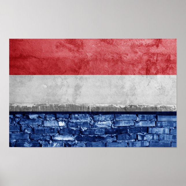 Póster Pared de bandera de los Países Bajos (Frente)