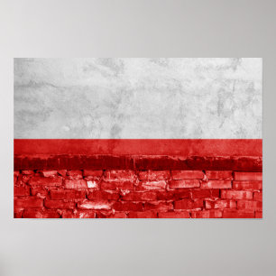 Póster Pared de bandera de Polonia