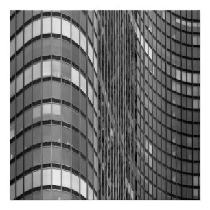 Póster Pared de cortina de acero y de cristal de moderno