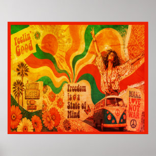 Póster Pared de estilo retro con jerga genial de los 70