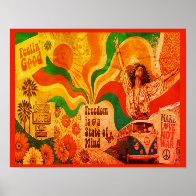 Póster Pared de estilo retro con jerga genial de los 70 (Frente)