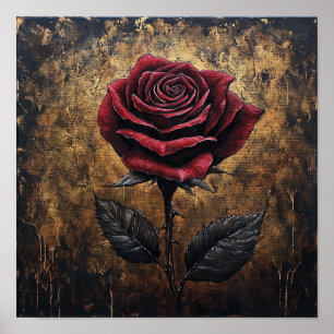Póster Pared de flores de rosa audaz colgante hogar acoge