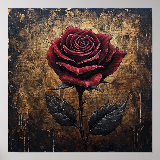 Póster Pared de flores de rosa audaz colgante hogar acoge (Frente)
