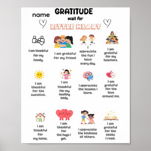 Póster Pared de gratitud para pequeño corazón