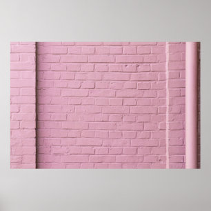 Póster Pared de hormigón rosa