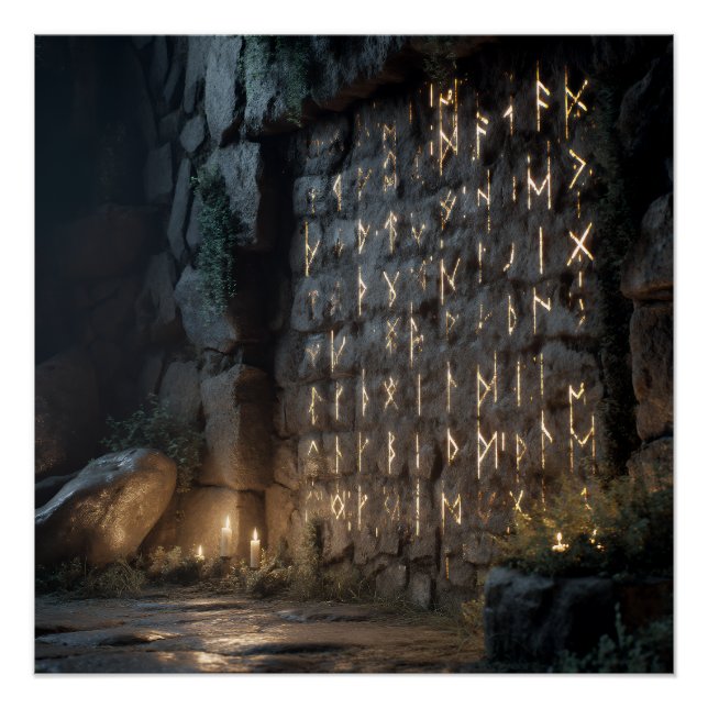 Póster Pared de la Caverna de la Runas Brillantes (Anverso)