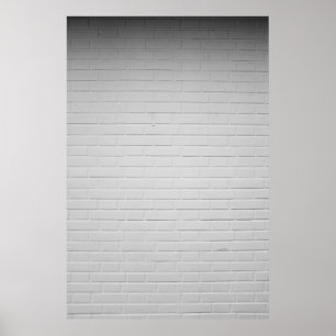 Póster Pared de ladrillo blanco