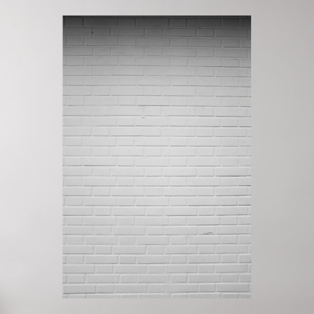 Póster Pared de ladrillo blanco (Frente)