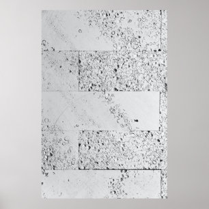 Póster Pared de ladrillo blanco