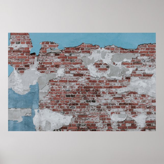 Póster Pared de ladrillo marrón (Frente)
