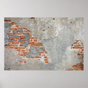 Póster Pared de ladrillo marrón
