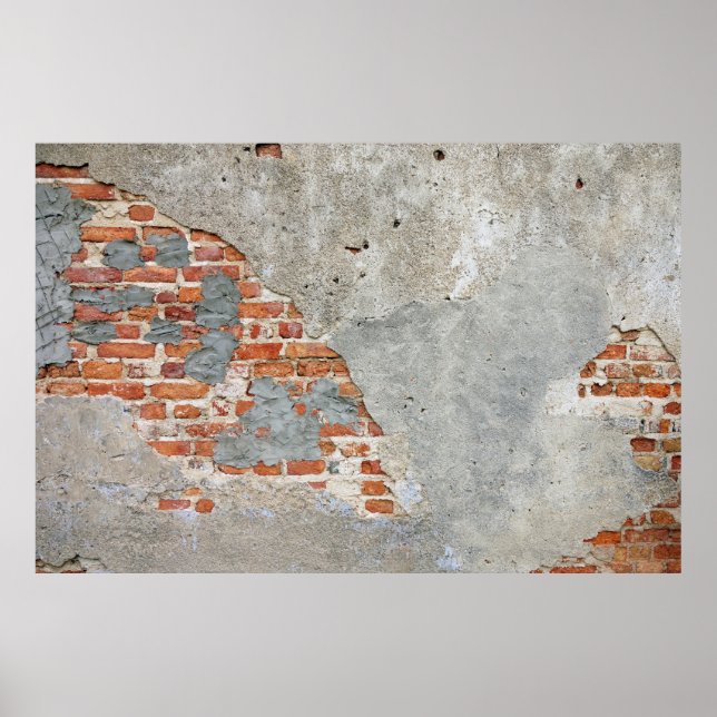 Póster Pared de ladrillo marrón (Frente)