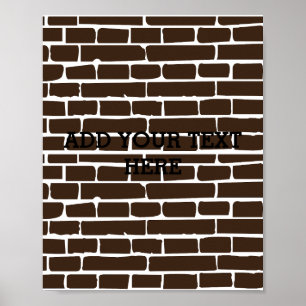 Póster Pared de ladrillo personalizada