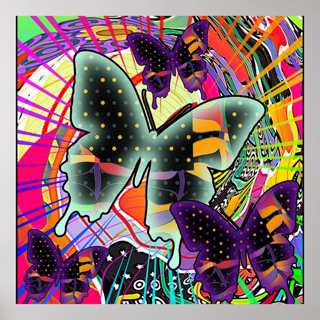 Póster Pared de mariposas de sobra (Frente)