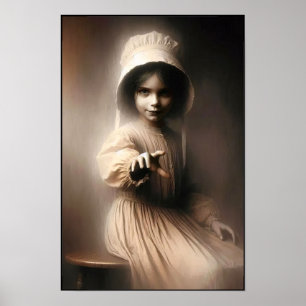 Póster Pared de niña espeluznante de la era victoriana
