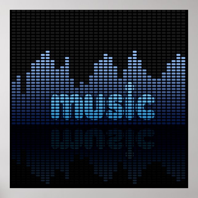 Póster Pared de onda de música ecualizador digital (Frente)