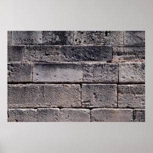 Póster Pared de piedra antigua, Fistos, Creta, Grecia