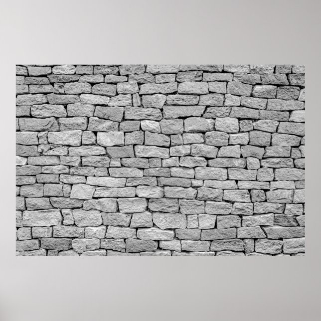 Póster Pared de piedra gris como fondo abstracto. (Frente)