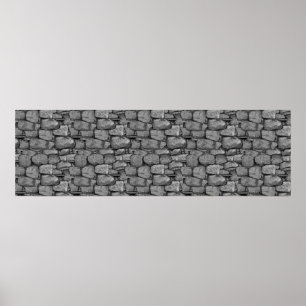 Póster Pared de piedras de cabecera de pancarta